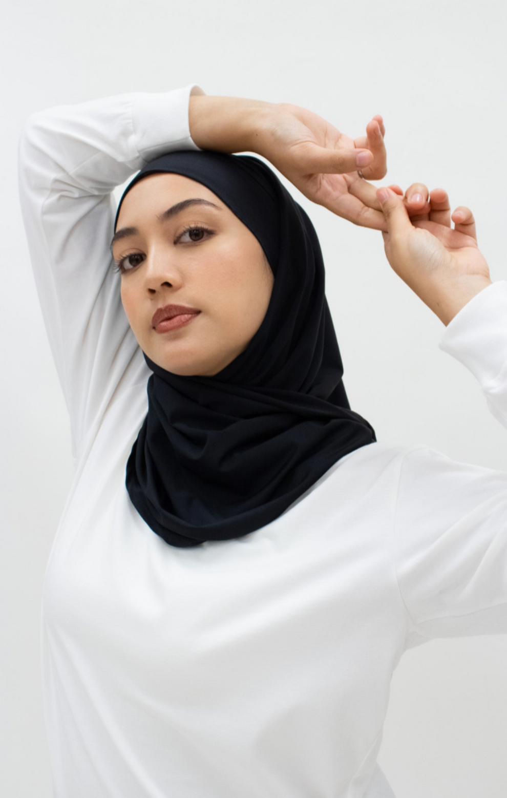 Zwarte verstelbare sport hijab