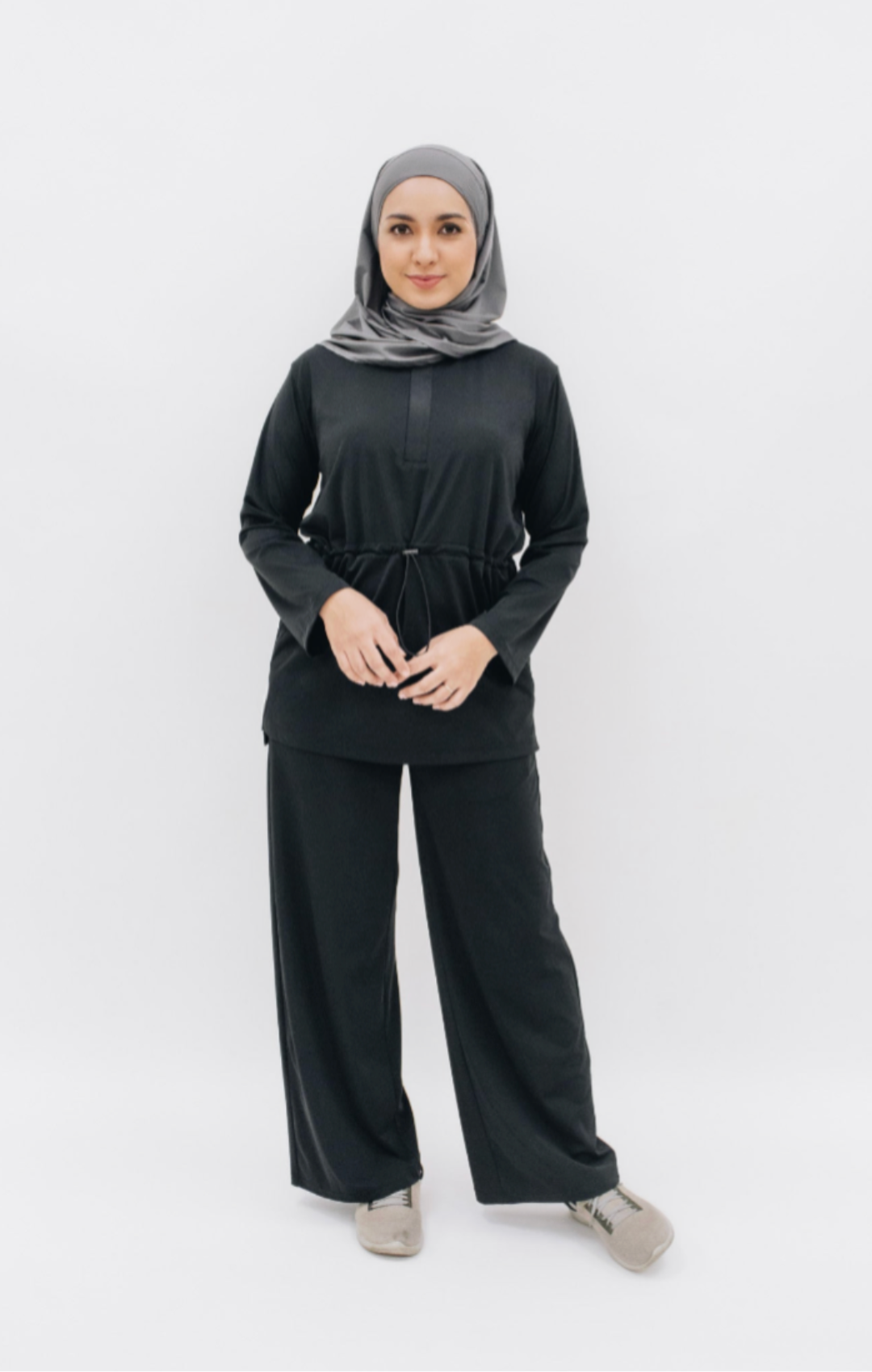 Zwarte Comfortabele Sportset - Tweedelige Relaxed Fit Loungewear