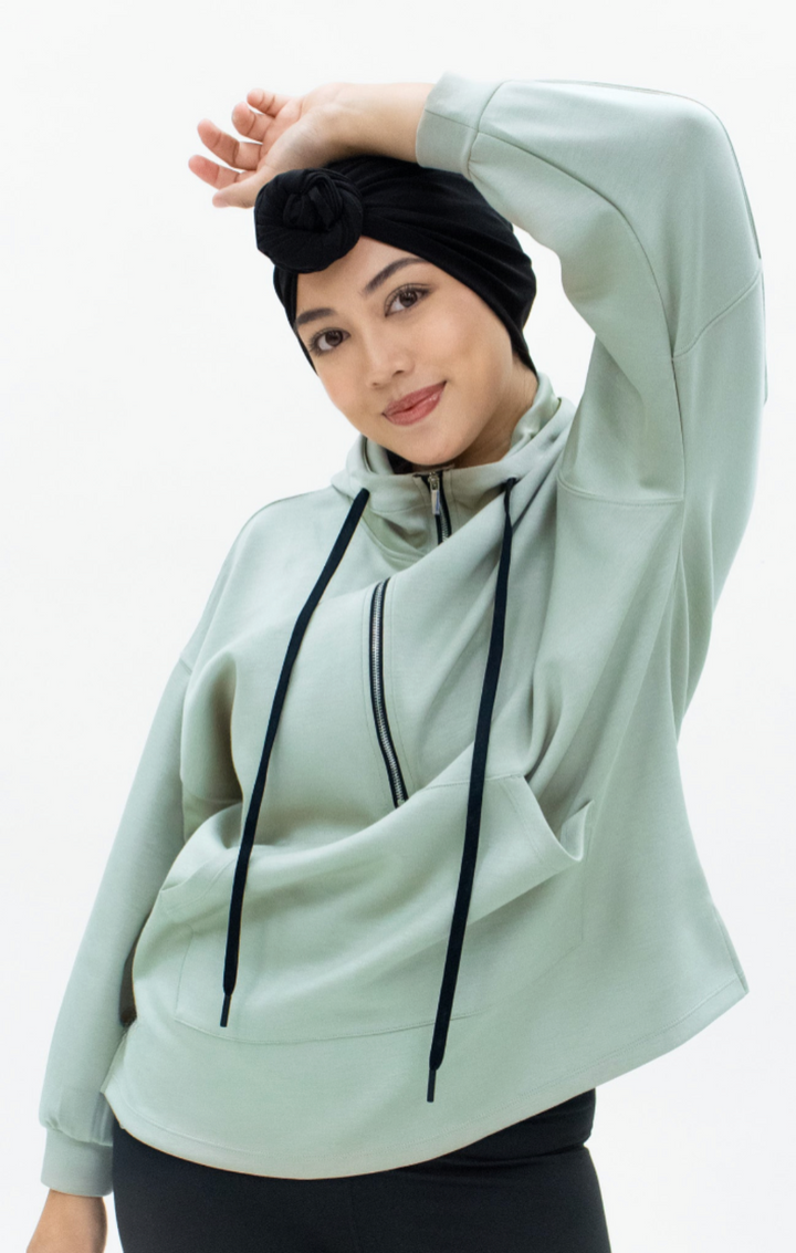 Modest Comfort Oversized Hoodie | Mintgreen