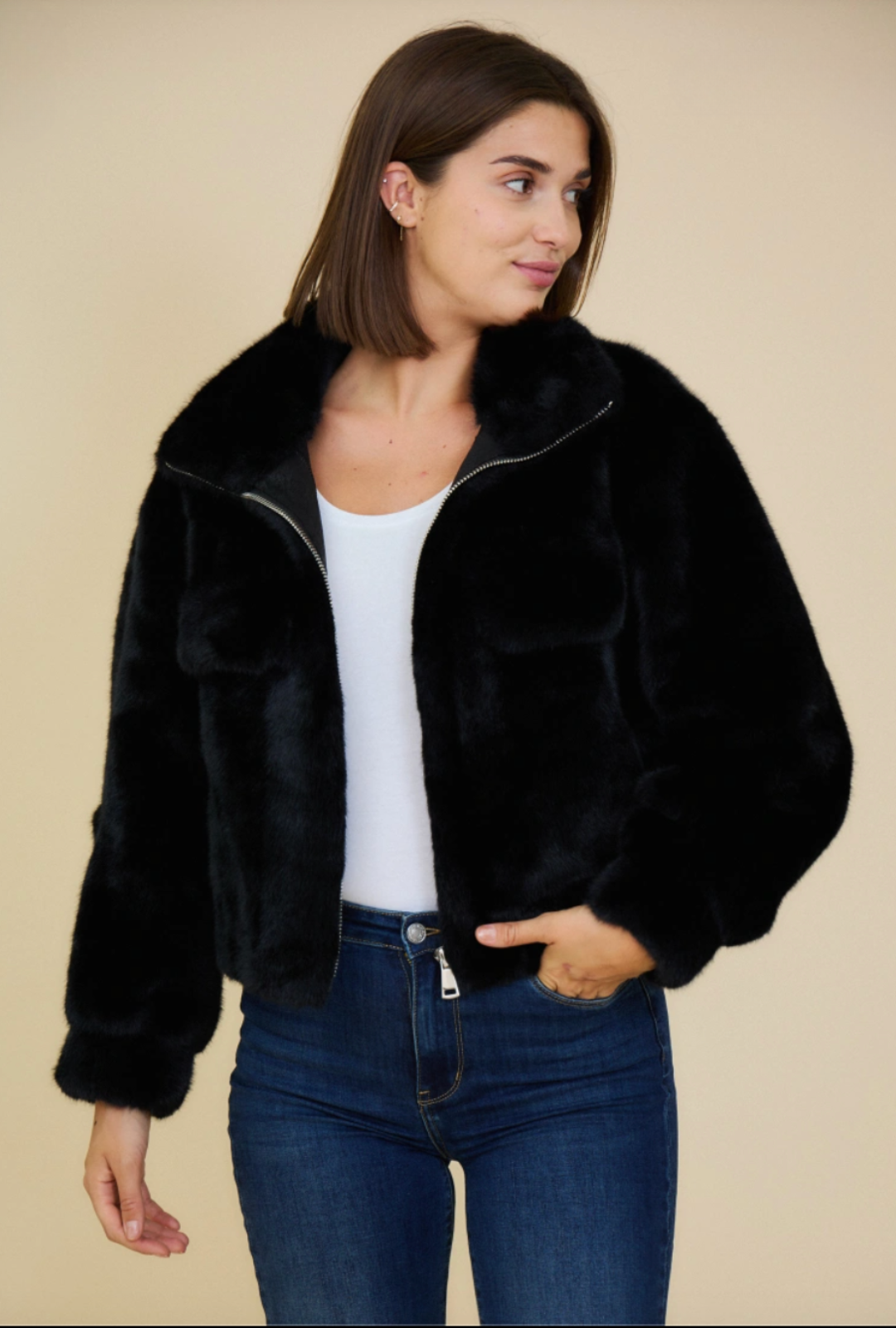 Faux Fur Crop