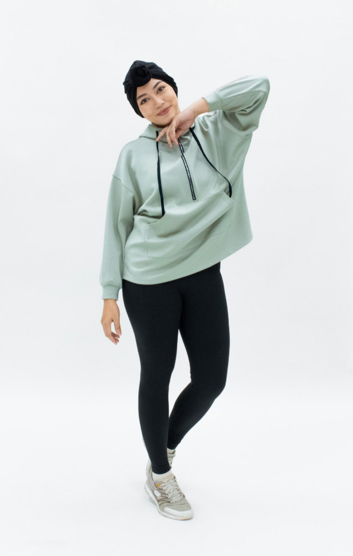 Modest Comfort Oversized Hoodie | Mintgreen