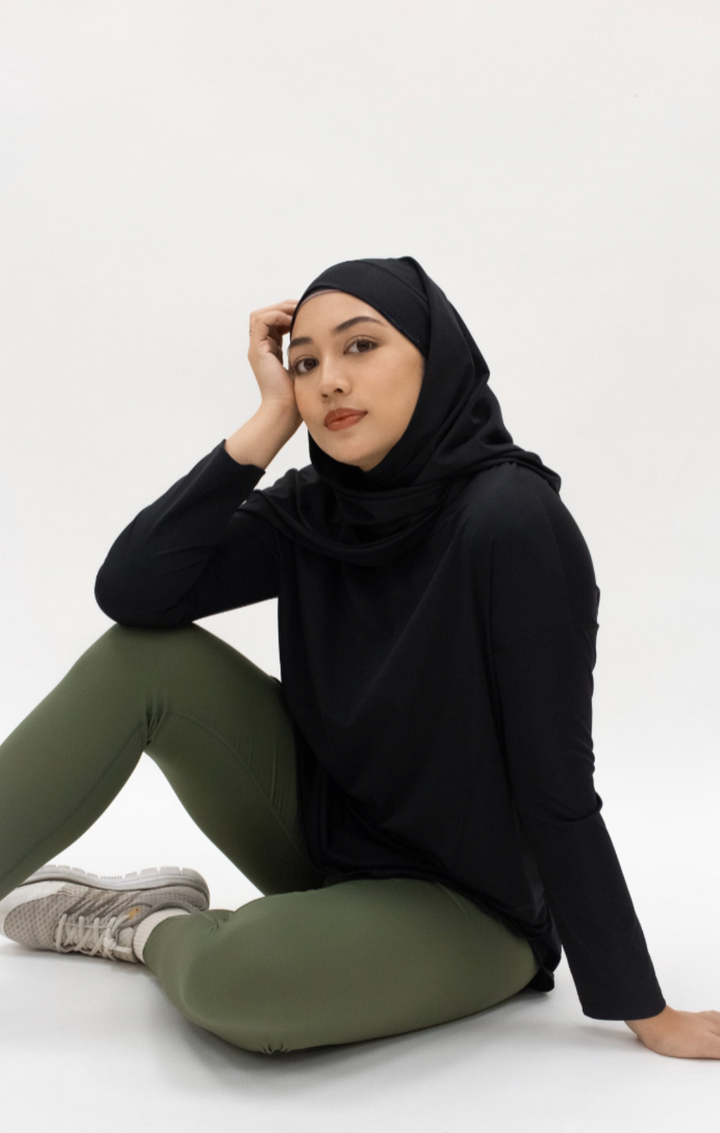 Fluweelzachte Modest Top - Luchtige Sporttop in Espressobruin