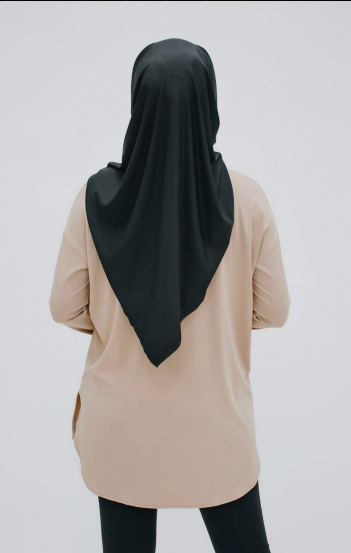 Zijdezachte Modest Sporttop - Luchtig Comfort in Latte