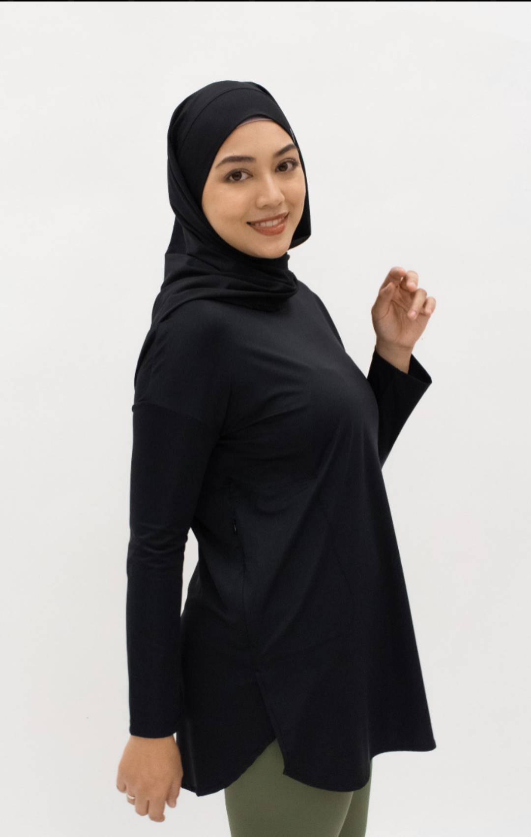 Fluweelzachte Modest Top - Luchtige Sporttop in Espressobruin