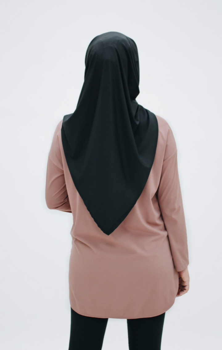 Zijdezachte Modest Sporttop - Luxe Comfort in Rozebruin