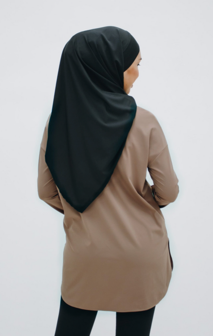 Ultrazachte Modest Sporttop - Luxe Comfort in Mochabruin