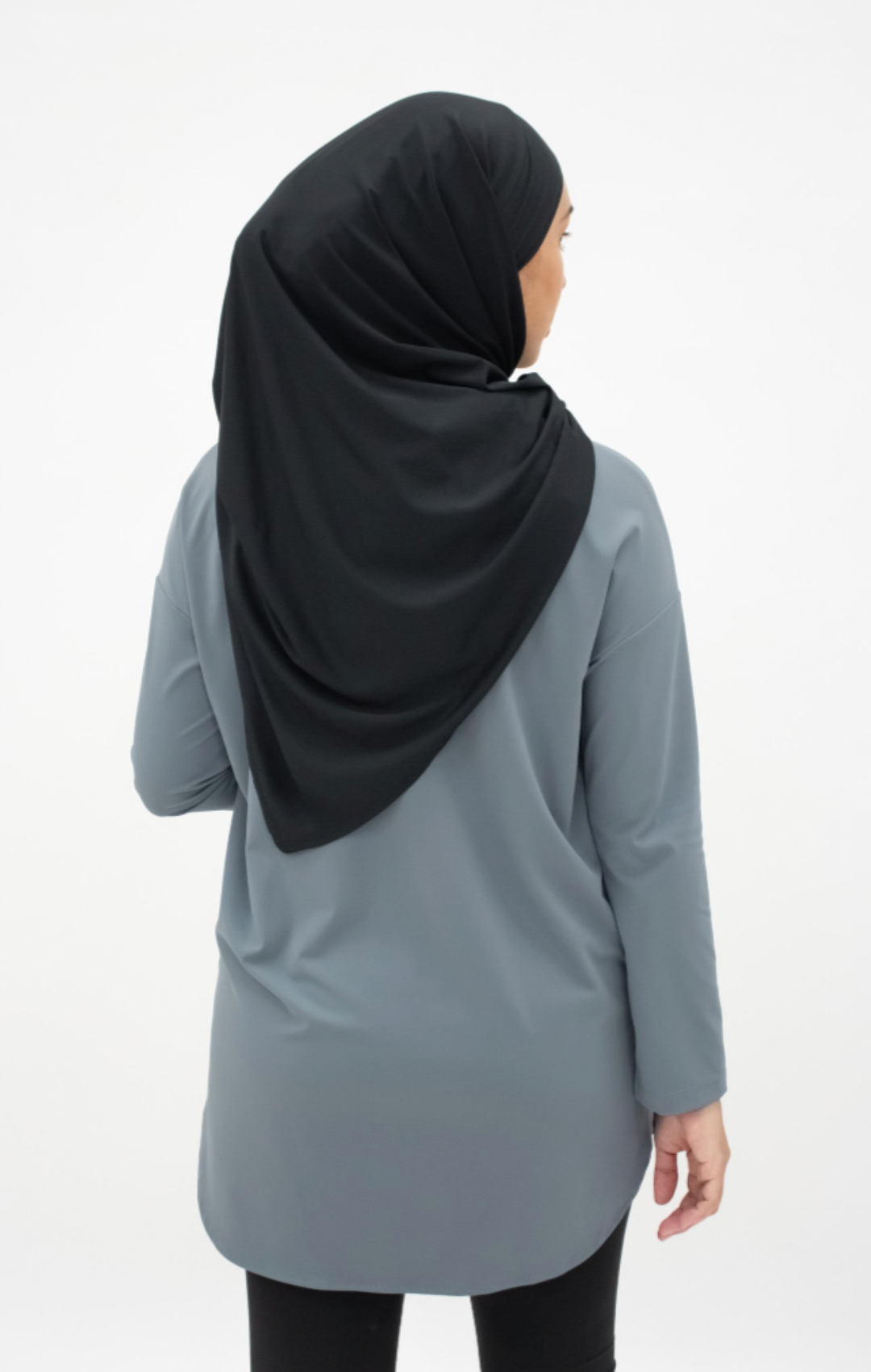 Zijdezachte Modest sporttop - Luxe comfort in staalblauw