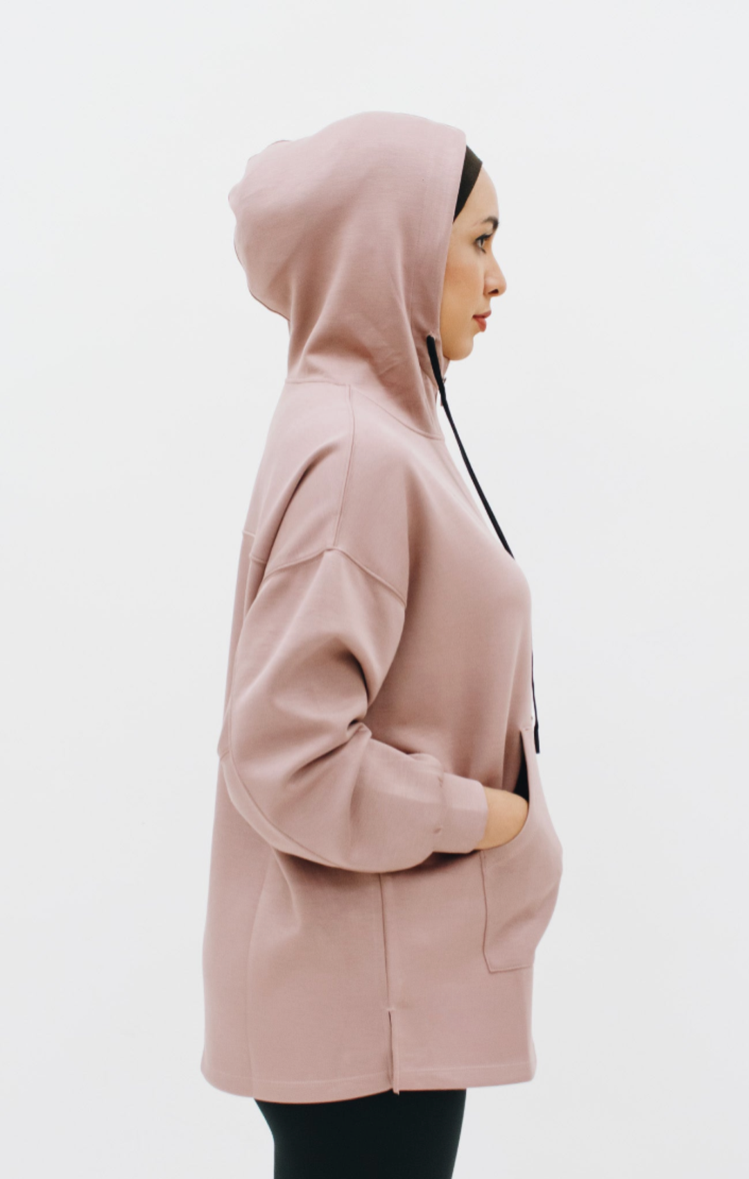 Modest Comfort Oversized Hoodie - Rosy Brown