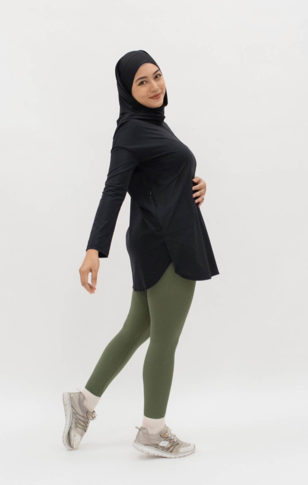 Fluweelzachte Modest Top - Luchtige Sporttop in Espressobruin