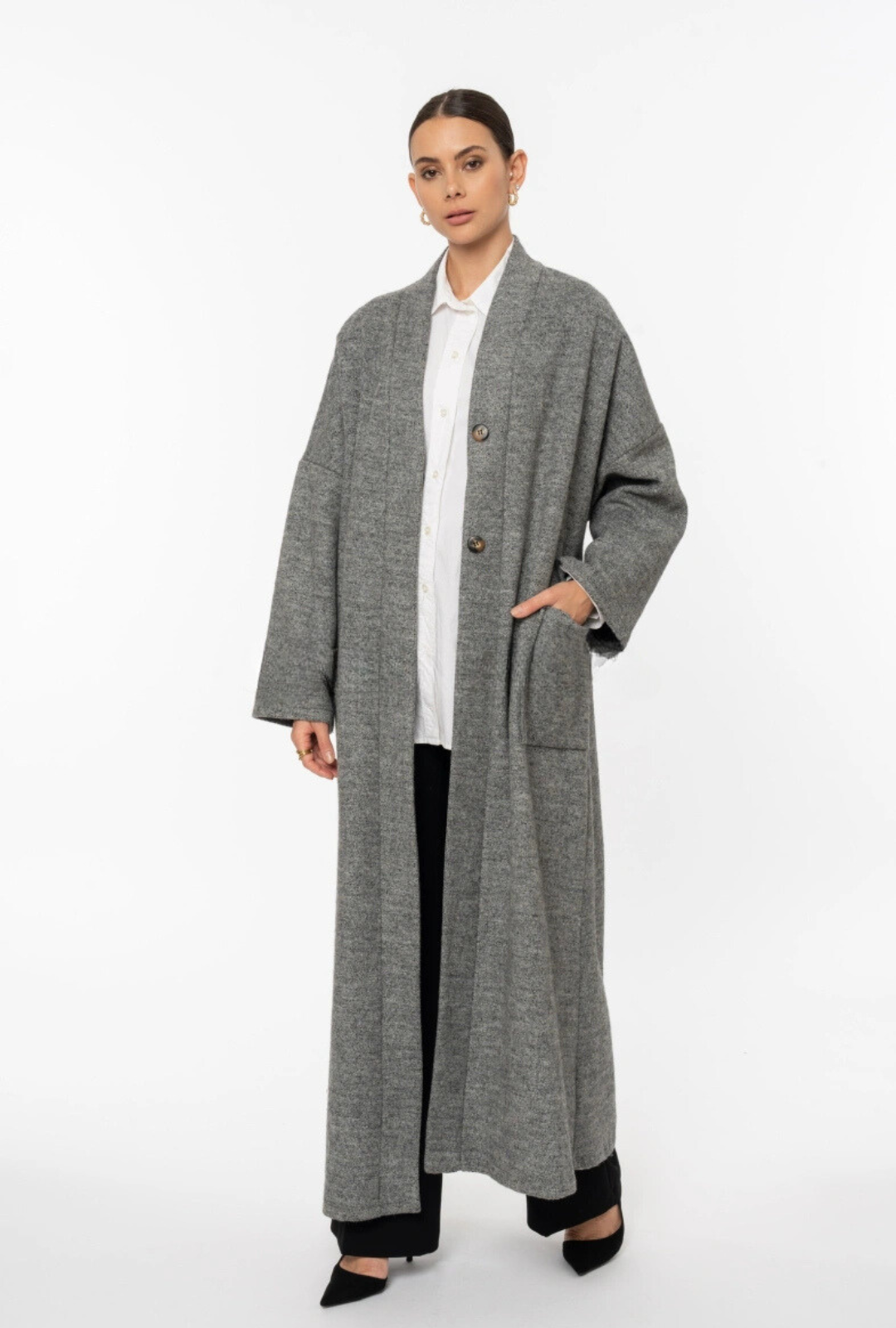 Maxi Cardigan Met Knopen