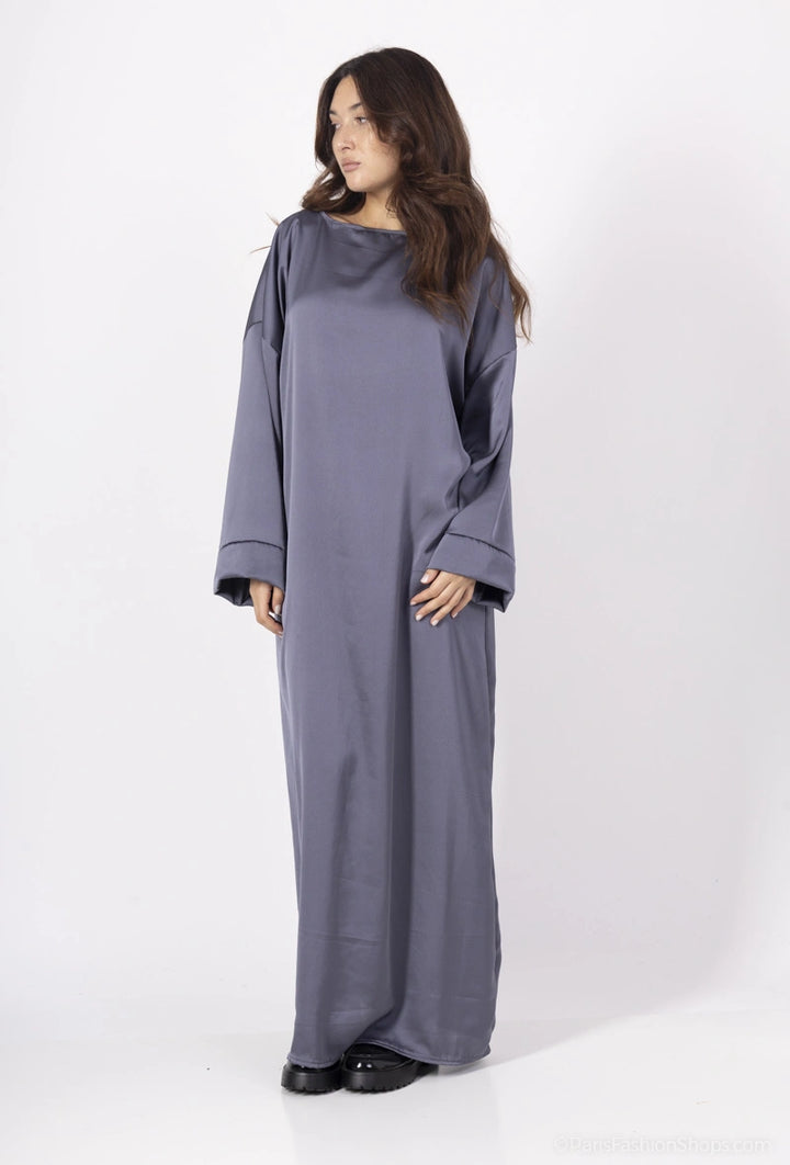 Elegante Satin Abaya | Luxury Maxi Dress