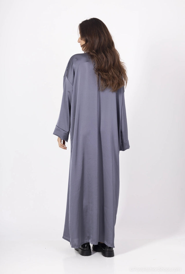 Elegante Satin Abaya | Luxury Maxi Dress