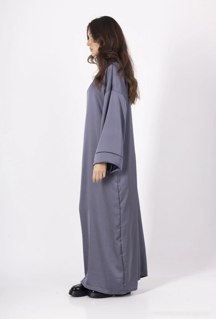 Elegante Satin Abaya | Luxury Maxi Dress