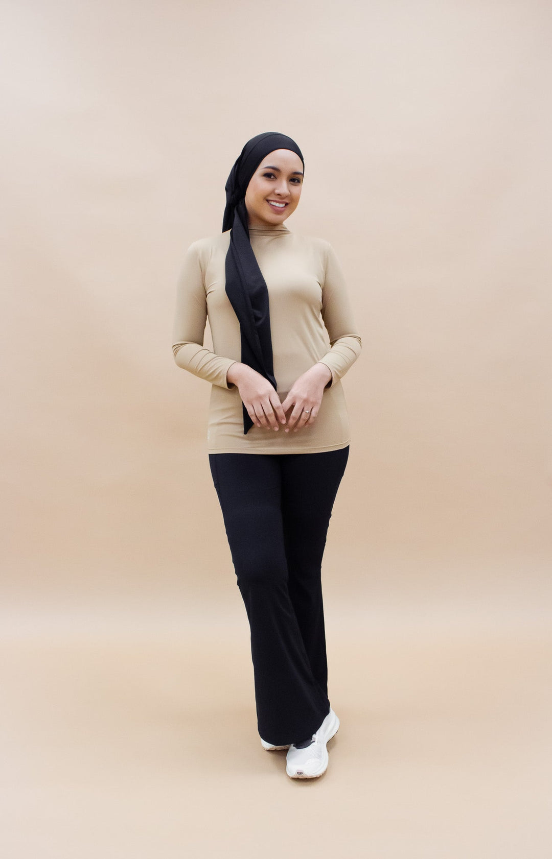 Lichte Nek Top in Beige