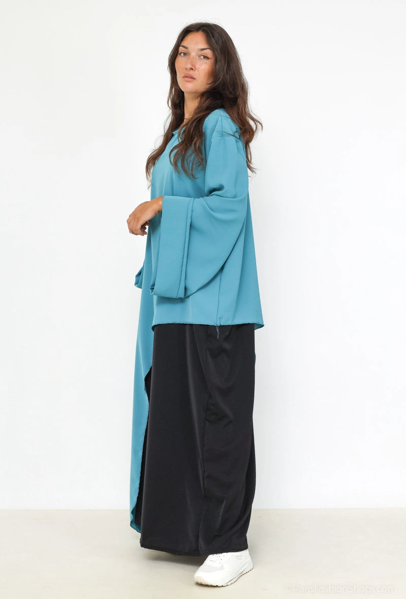 Luxury Silk Two-Piece Abaya | Premium Maxi Dress Set