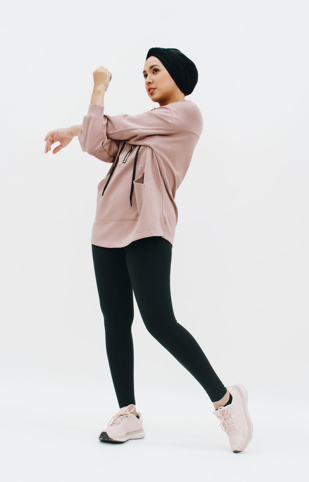 Modest Comfort Oversized Hoodie - Rosy Brown