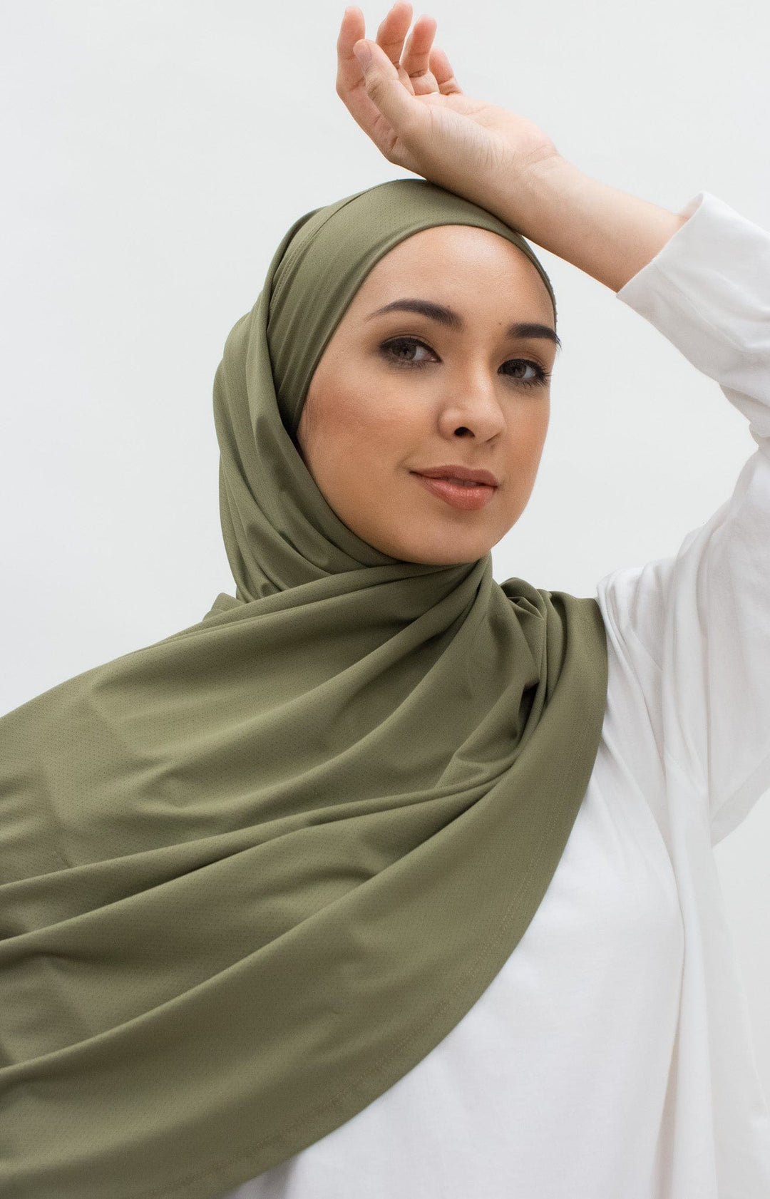 Lichtgroene Maxi Sport Hijab met Strikbanden - Extra Lange Sporthoofddoek