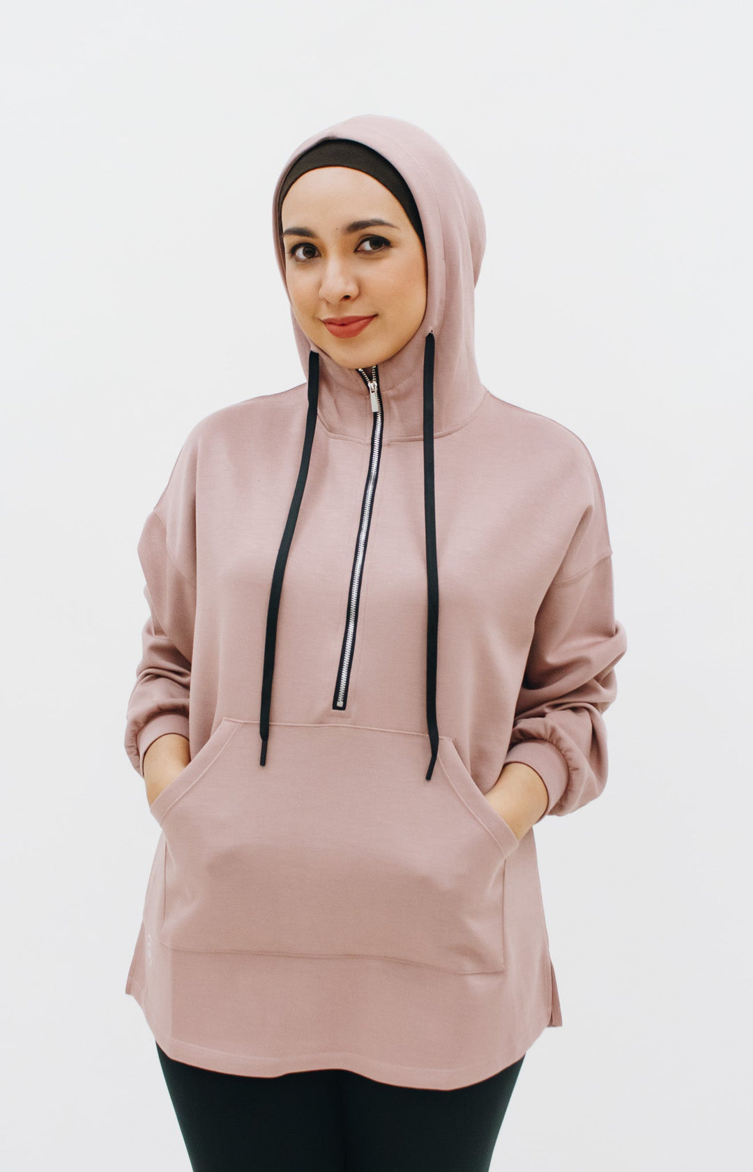 Modest Comfort Oversized Hoodie - Rosy Brown