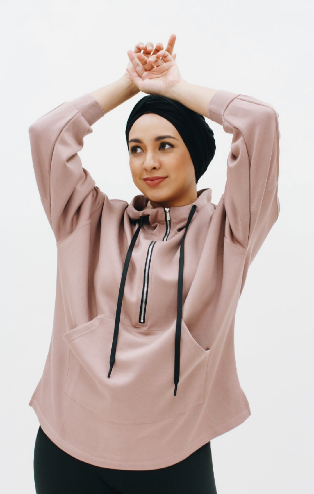 Modest Comfort Oversized Hoodie - Rosy Brown